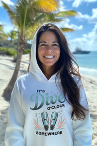 Long-Sleeve Hoodie T-Shirt - Dive O-Clock