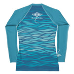 Load image into Gallery viewer, Women&#39;s Scuba Rash Guard - Tribal Ray (Waves)
