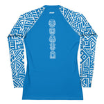 Load image into Gallery viewer, Women&#39;s SCUBA Rash Guard - Tiki (Blue)
