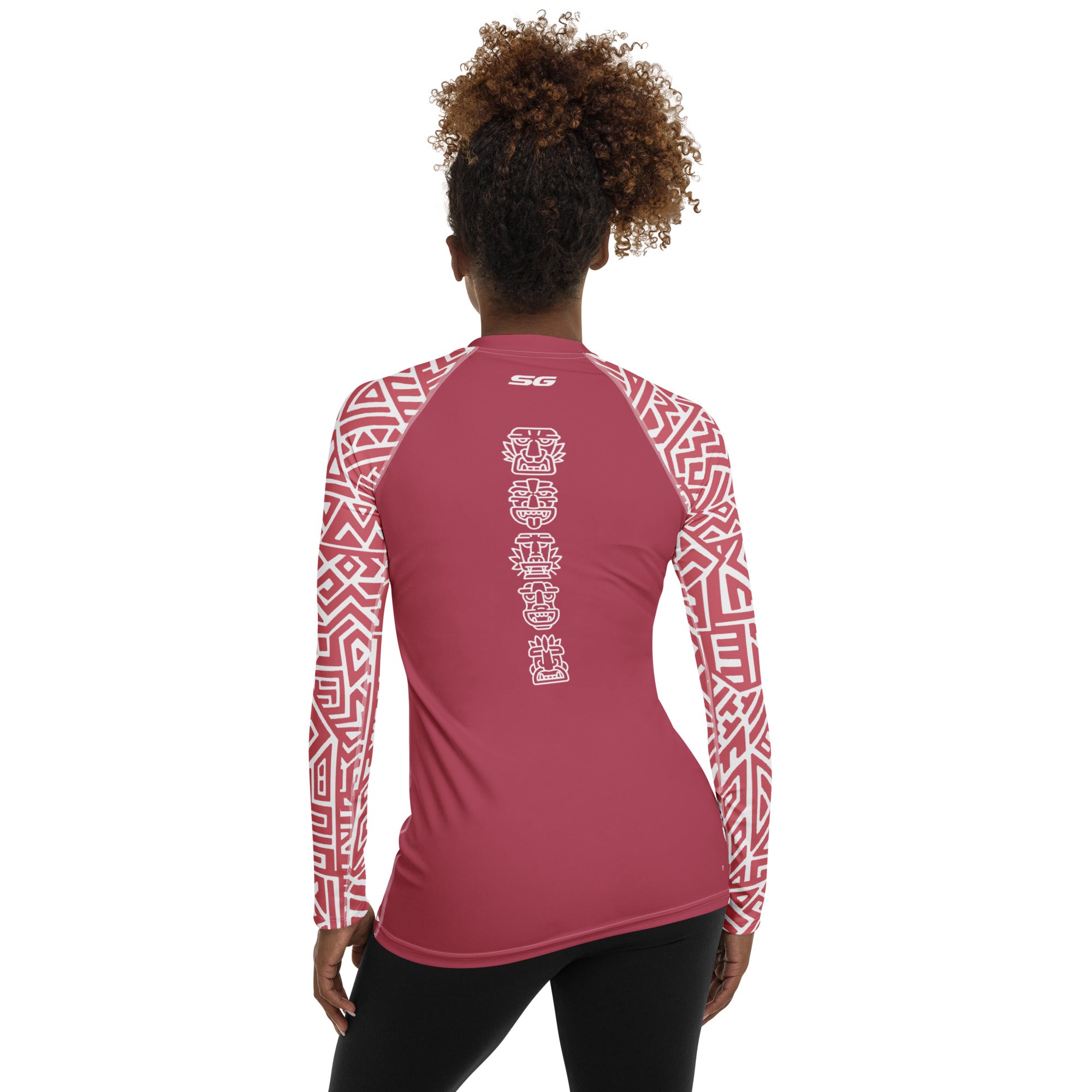 Women's SCUBA Rash Guard - Tiki (Coral)