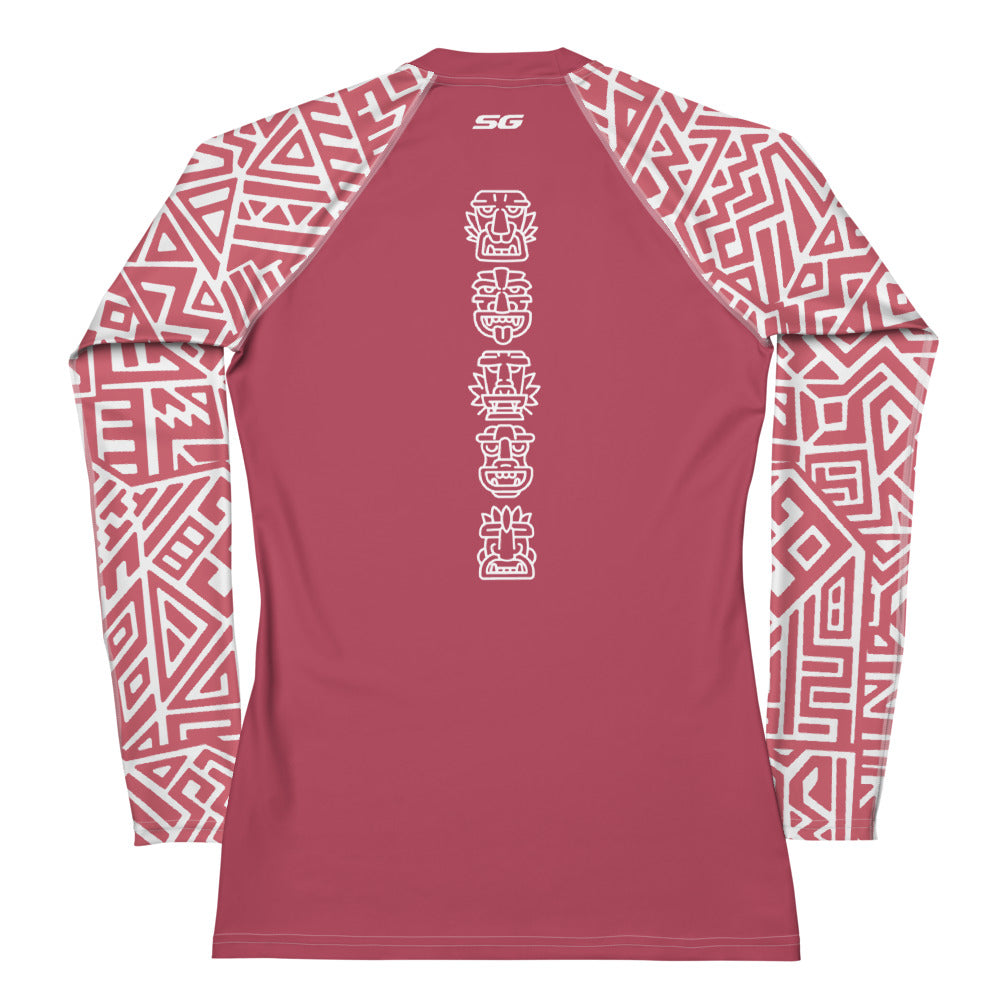 Women's SCUBA Rash Guard - Tiki (Coral)