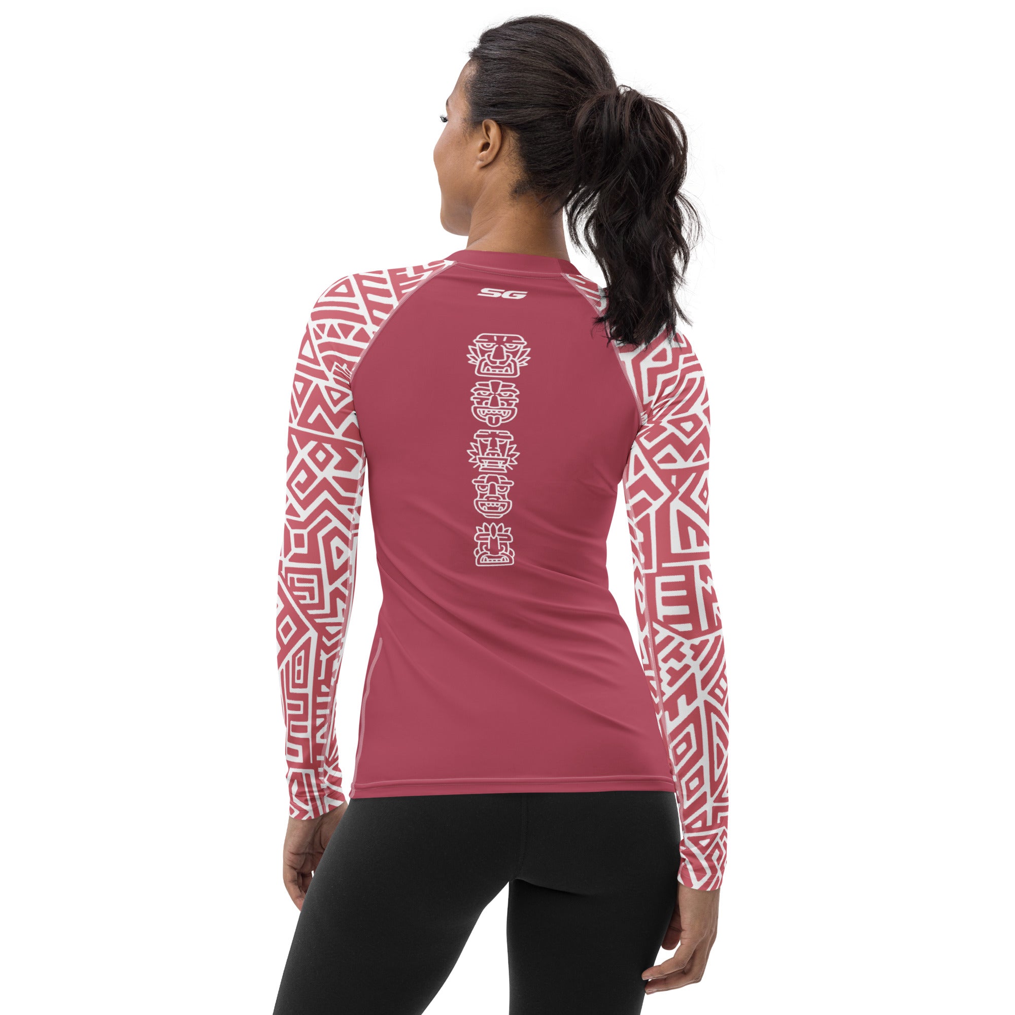 Women's SCUBA Rash Guard - Tiki (Coral)