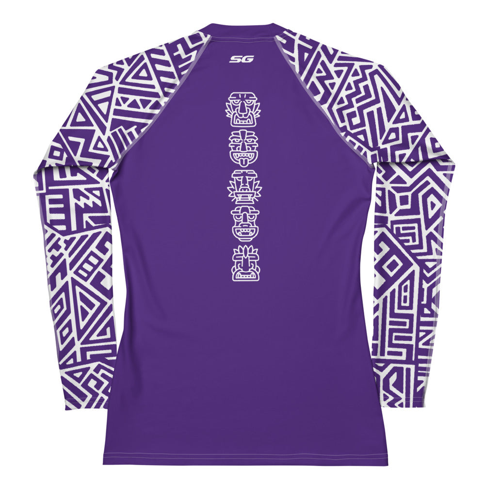 Women's SCUBA Rash Guard - Tiki (Purple)