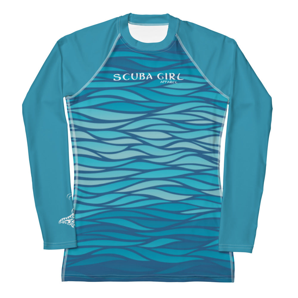 Women's Scuba Rash Guard - Tribal Ray (Waves)