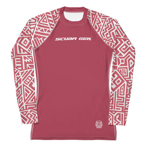 Women's SCUBA Rash Guard - Tiki (Coral)