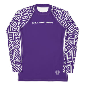 Women's SCUBA Rash Guard - Tiki (Purple)