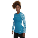 Load image into Gallery viewer, Women&#39;s SCUBA Rash Guard - Tiki (Teal)
