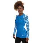 Load image into Gallery viewer, Women&#39;s SCUBA Rash Guard - Tiki (Blue)
