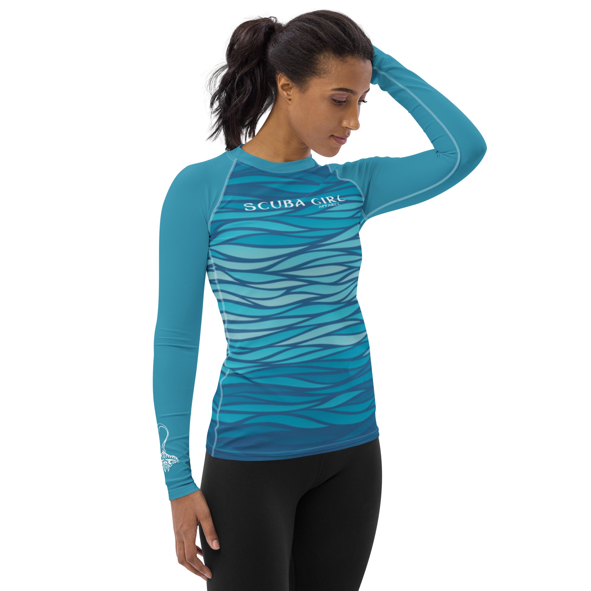 Women's Scuba Rash Guard - Tribal Ray (Waves)