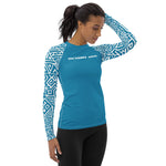 Load image into Gallery viewer, Women&#39;s SCUBA Rash Guard - Tiki (Teal)
