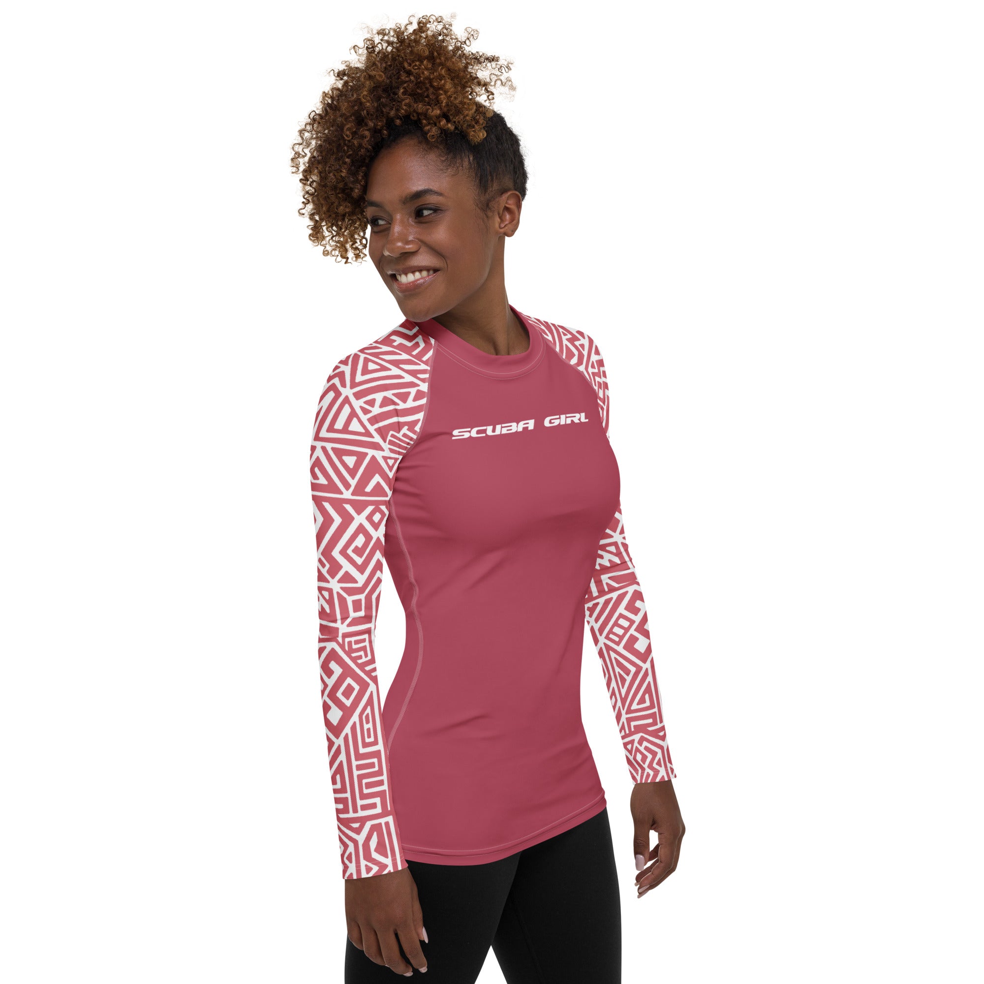 Women's SCUBA Rash Guard - Tiki (Coral)