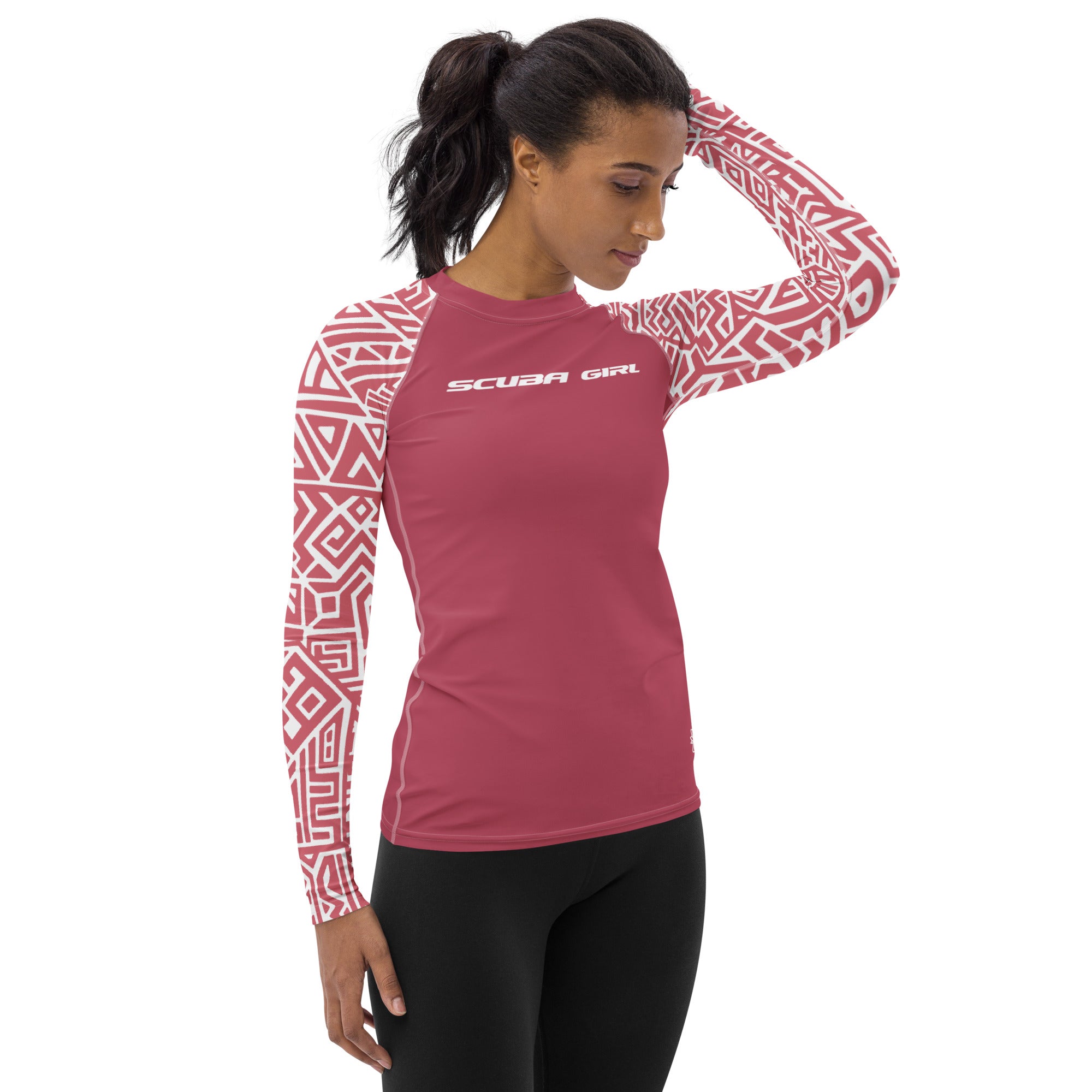 Women's SCUBA Rash Guard - Tiki (Coral)