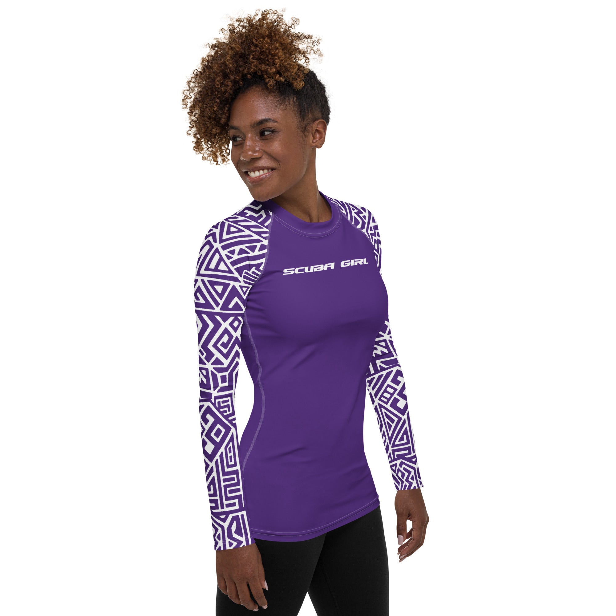 Women's SCUBA Rash Guard - Tiki (Purple)