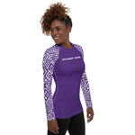 Load image into Gallery viewer, Women&#39;s SCUBA Rash Guard - Tiki (Purple)
