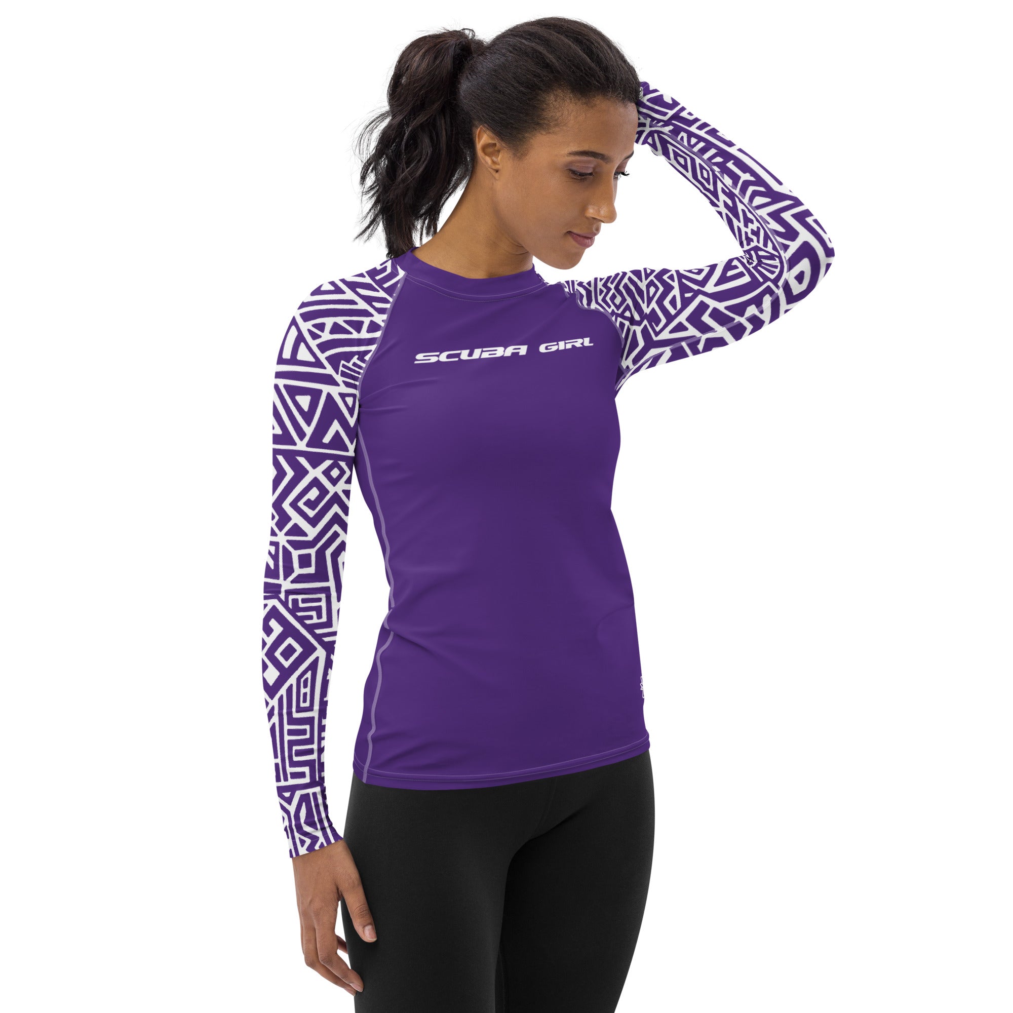 Women's SCUBA Rash Guard - Tiki (Purple)