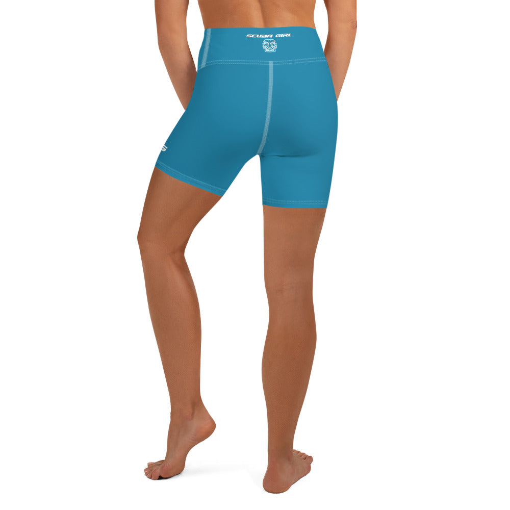 High-Waisted Pro Dive Shorts - Tiki (Teal)