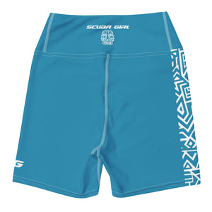 High-Waisted Pro Dive Shorts - Tiki (Teal)