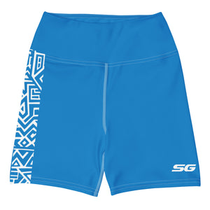 High-Waisted Pro Dive Shorts - Tiki (Blue)