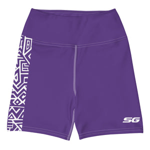 High-Waisted Pro Dive Shorts - Tiki (Purple)