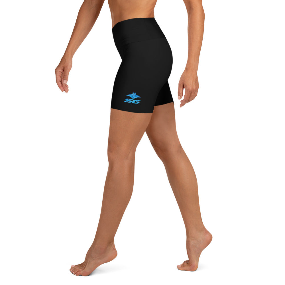 High-Waisted Pro Dive Shorts - Turbo Ray (Ocean Deep)