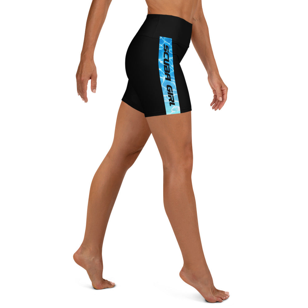 High-Waisted Pro Dive Shorts - Turbo Ray (Ocean Deep)