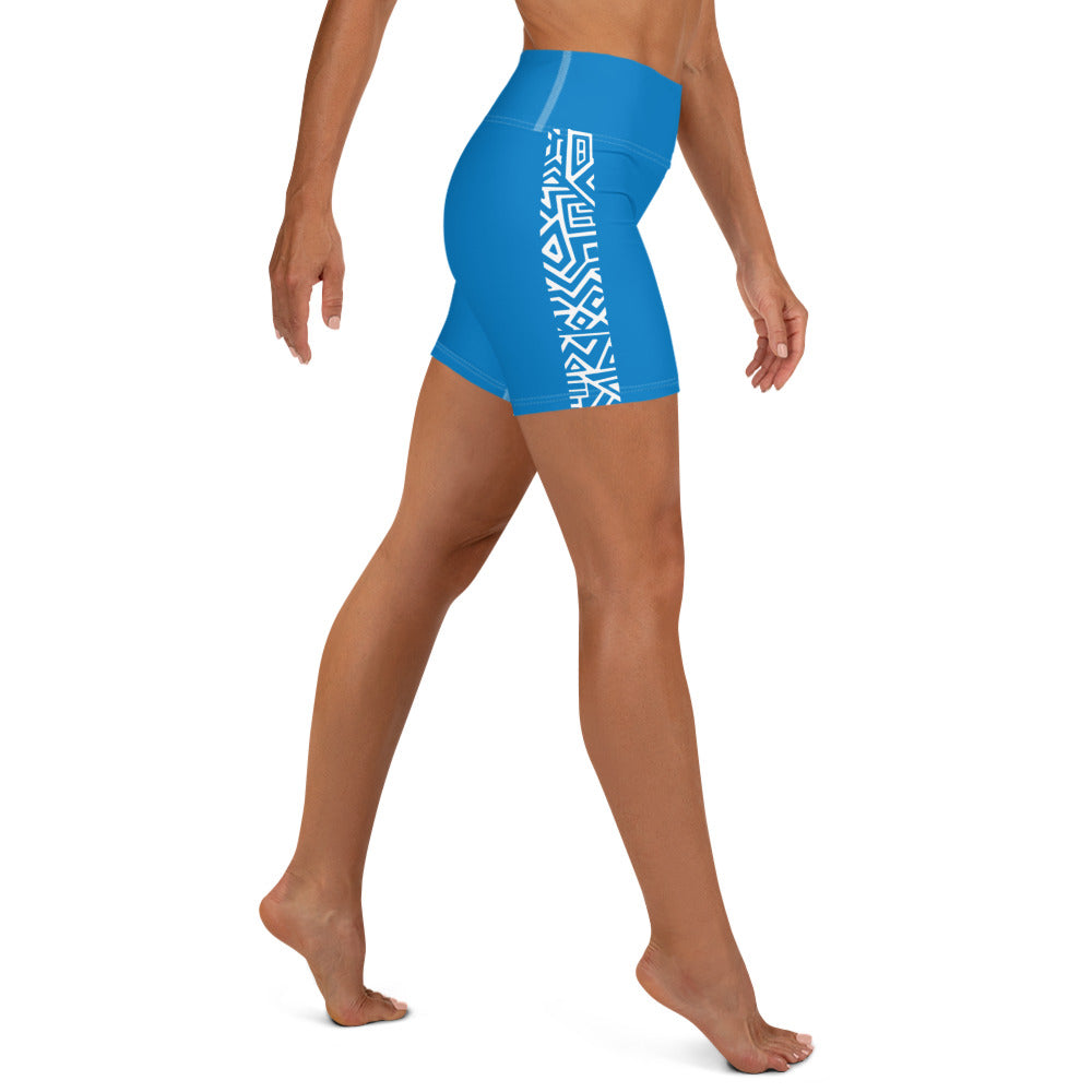 High-Waisted Pro Dive Shorts - Tiki (Blue)