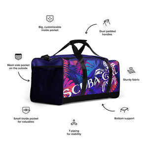 Scuba Duffle Bag - Sea Turtle (Tropical Leaves)