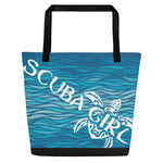 Load image into Gallery viewer, Scuba Tote Bag - Sea Turtle (Waves)
