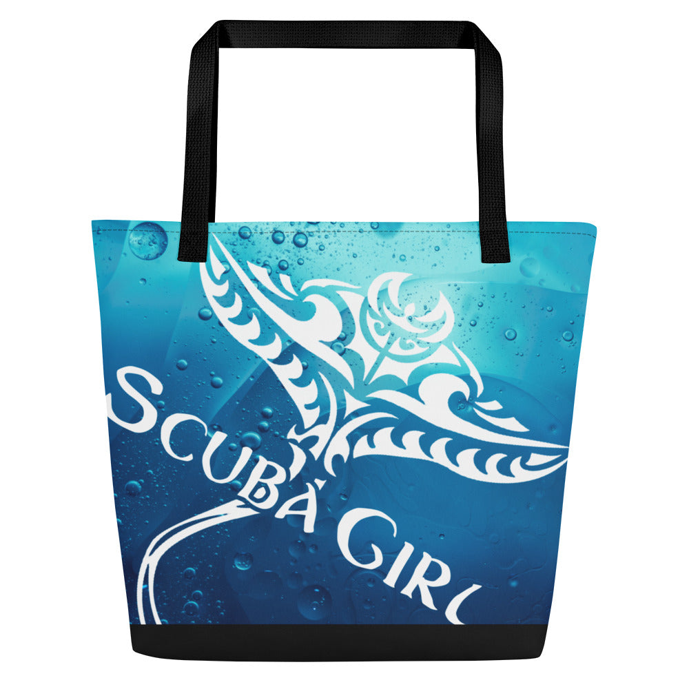 Scuba Tote Bag - Tribal Ray (Bubbles)