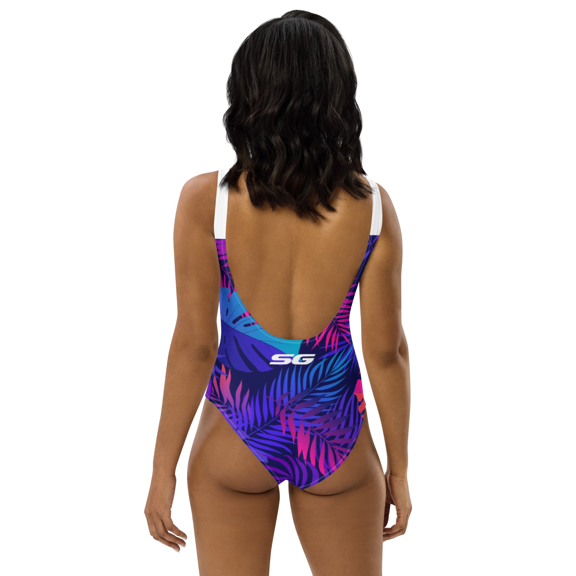 SG One-Piece Swimsuit (Tropical Leaves)