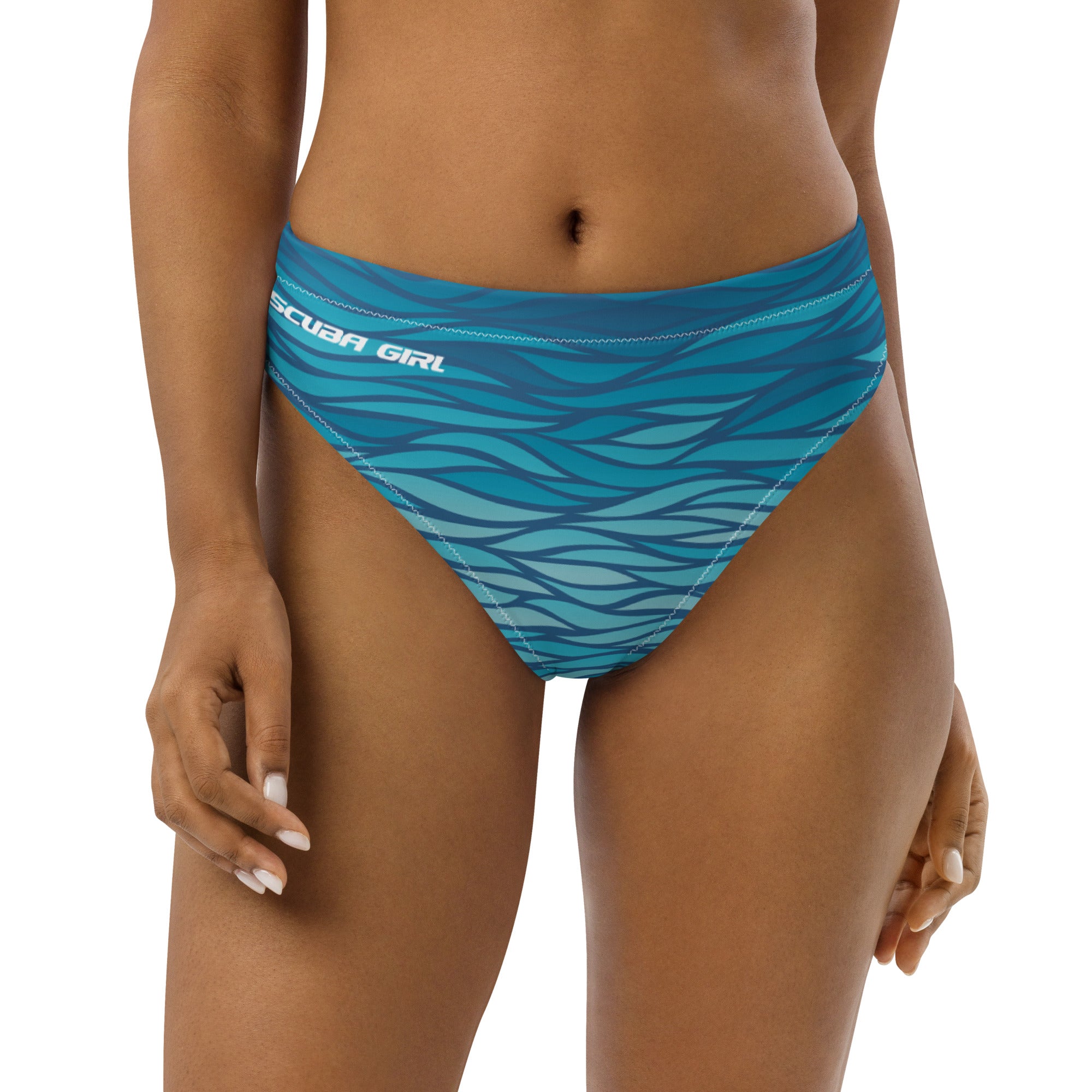 SG High-Waisted Bikini Bottom (Teal Waves)