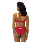 Load image into Gallery viewer, SG High-Waisted Bikini Swimsuit (Solid Red)
