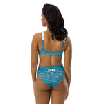 Load image into Gallery viewer, SG High-Waisted Bikini Swimsuit (Teal Waves)
