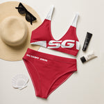 Load image into Gallery viewer, SG High-Waisted Bikini Swimsuit (Solid Red)
