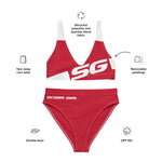 Load image into Gallery viewer, SG High-Waisted Bikini Swimsuit (Solid Red)
