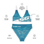 Load image into Gallery viewer, SG High-Waisted Bikini Swimsuit (Teal Waves)
