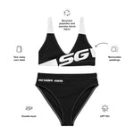 Load image into Gallery viewer, SG High-Waisted Bikini Swimsuit (Solid Blacki)
