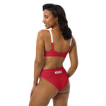 Load image into Gallery viewer, SG High-Waisted Bikini Swimsuit (Solid Red)
