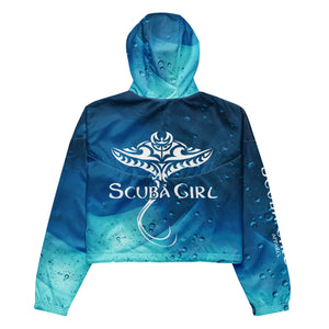 Scuba Cropped Windbreaker - Tribal Ray (Deep Ocean)