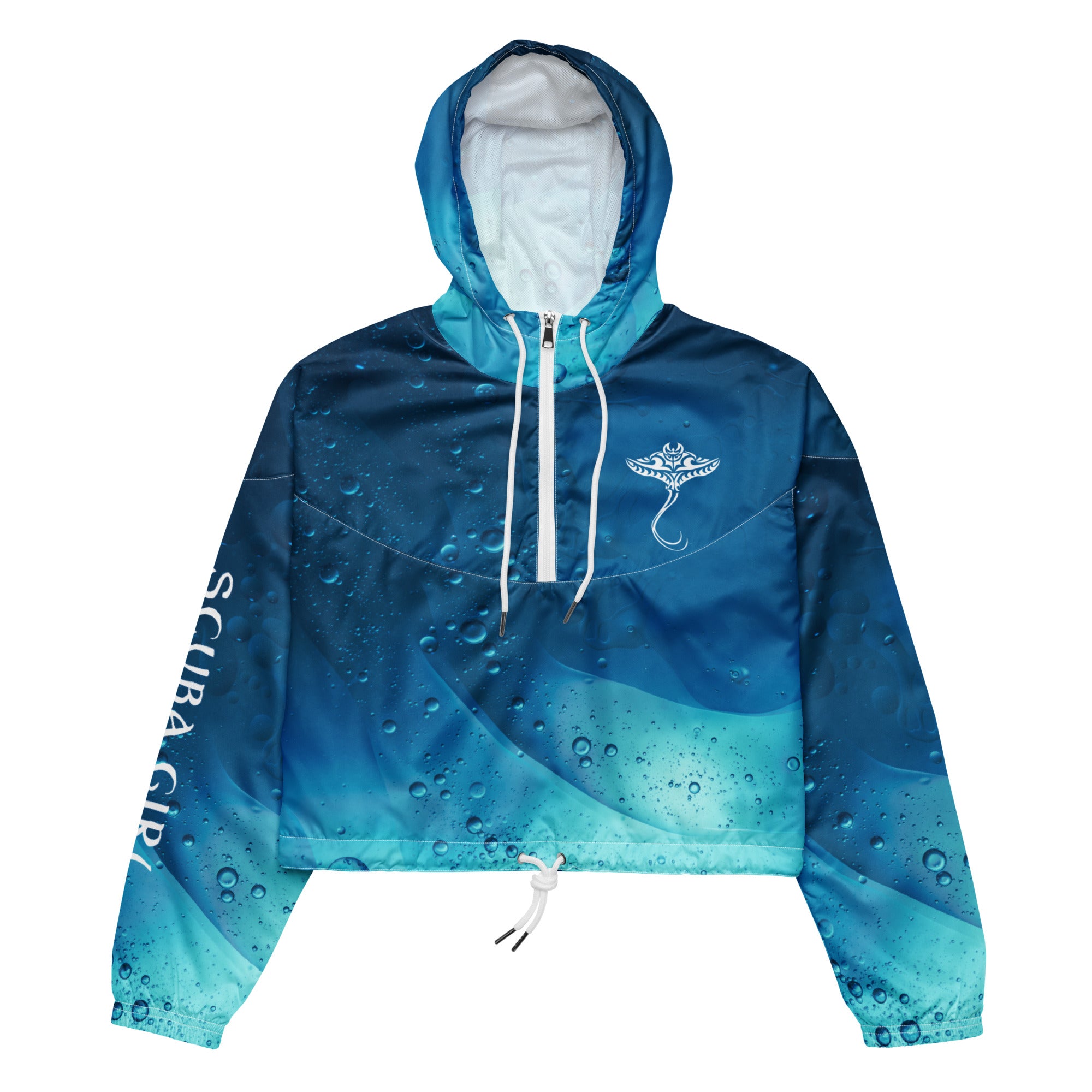 Scuba Cropped Windbreaker - Tribal Ray (Deep Ocean)