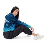 Load image into Gallery viewer, Scuba Cropped Windbreaker - Tribal Ray (Deep Ocean)
