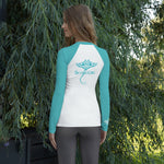 Load image into Gallery viewer, Women&#39;s SCUBA Rash Guard - Tribal Ray (Teal)
