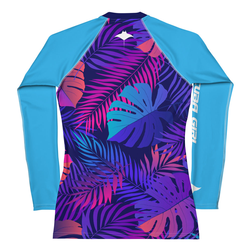 Women's Rash Guard - Turbo (Tropical Leaves)