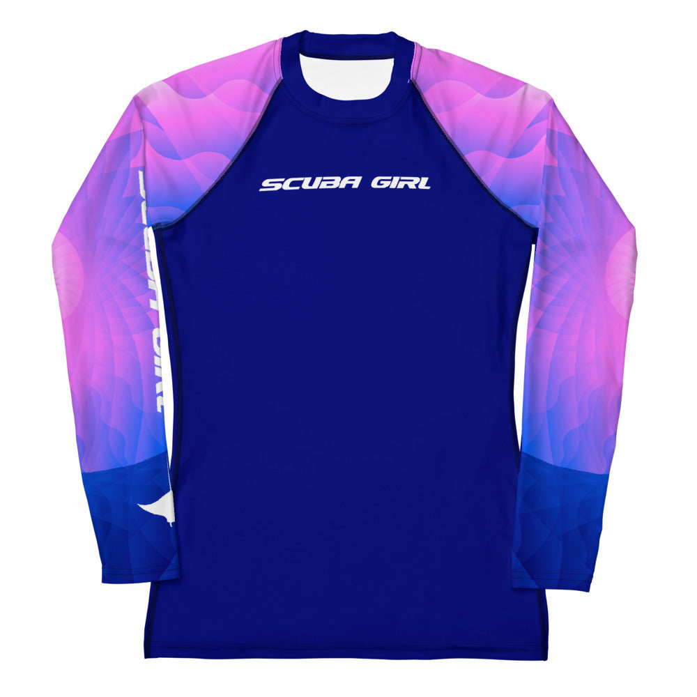 Women's Scuba Rash Guard - Turbo Ray (Pink Shell)