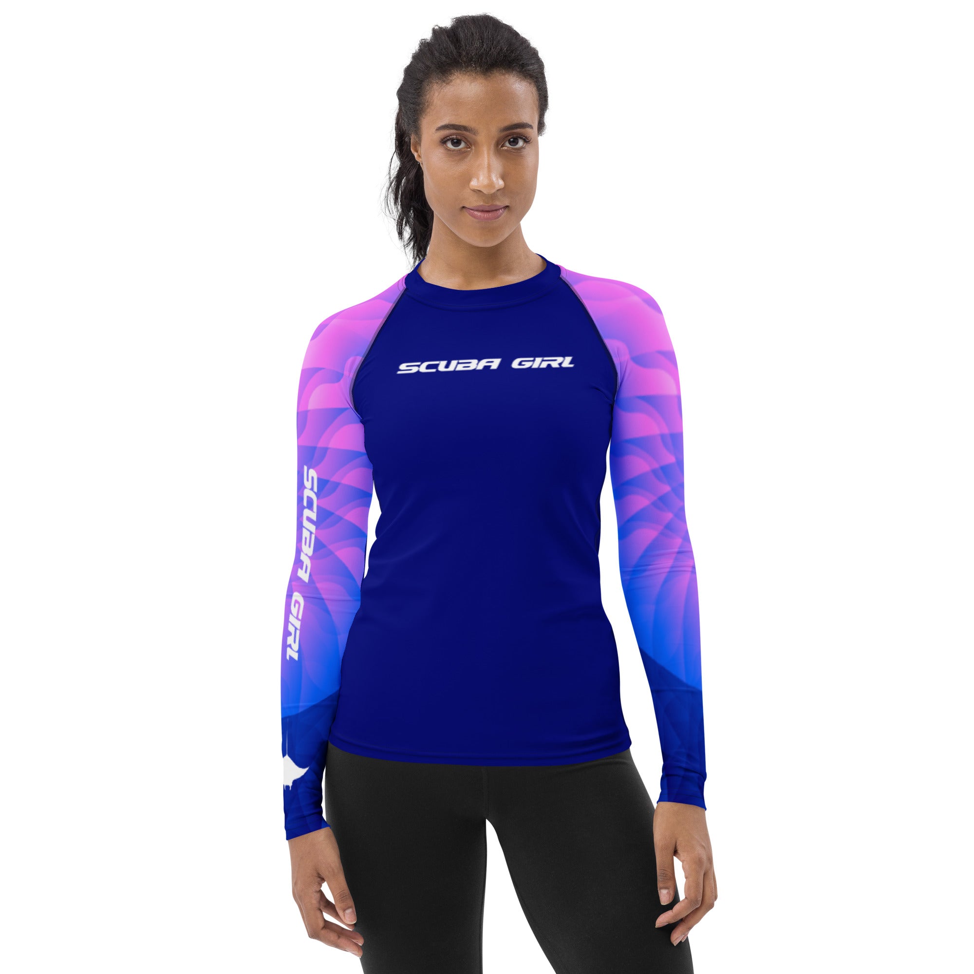 Women's Scuba Rash Guard - Turbo Ray (Pink Shell)