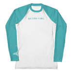 Load image into Gallery viewer, Women&#39;s SCUBA Rash Guard - Tribal Ray (Teal)
