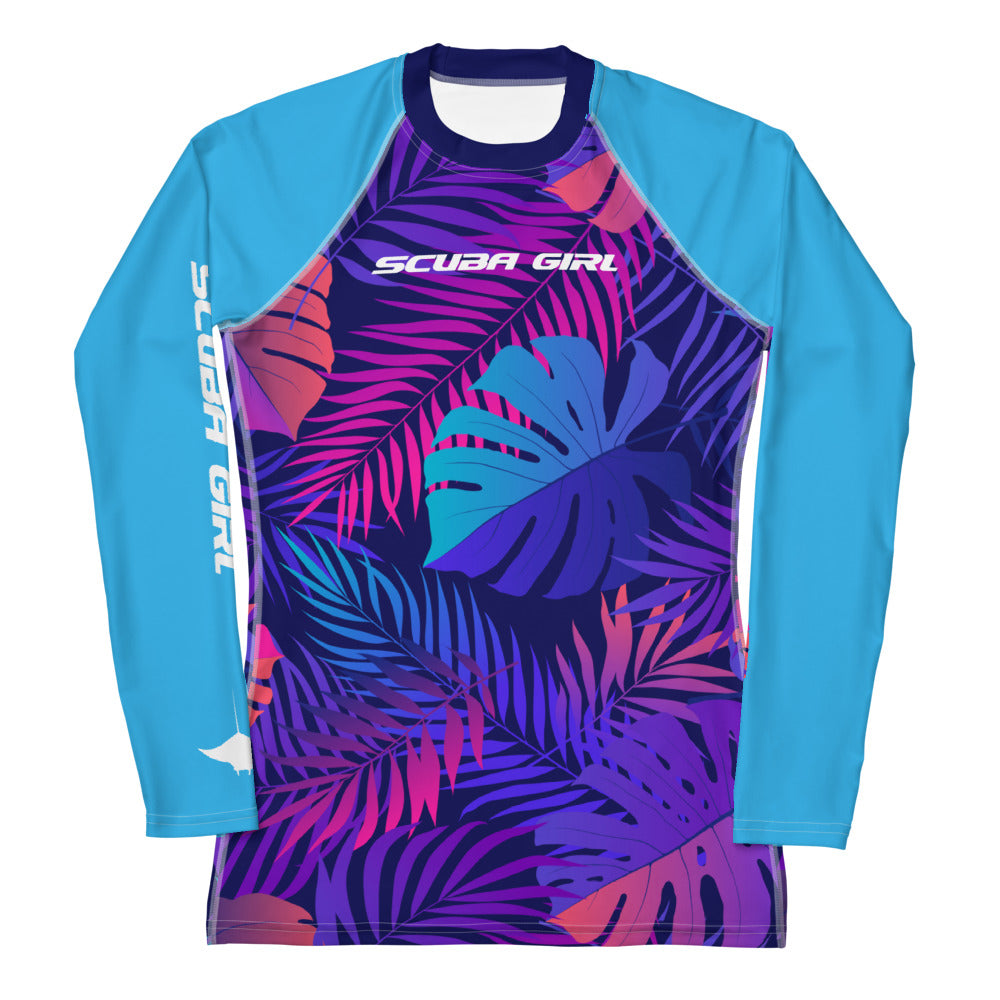 Women's Rash Guard - Turbo (Tropical Leaves)