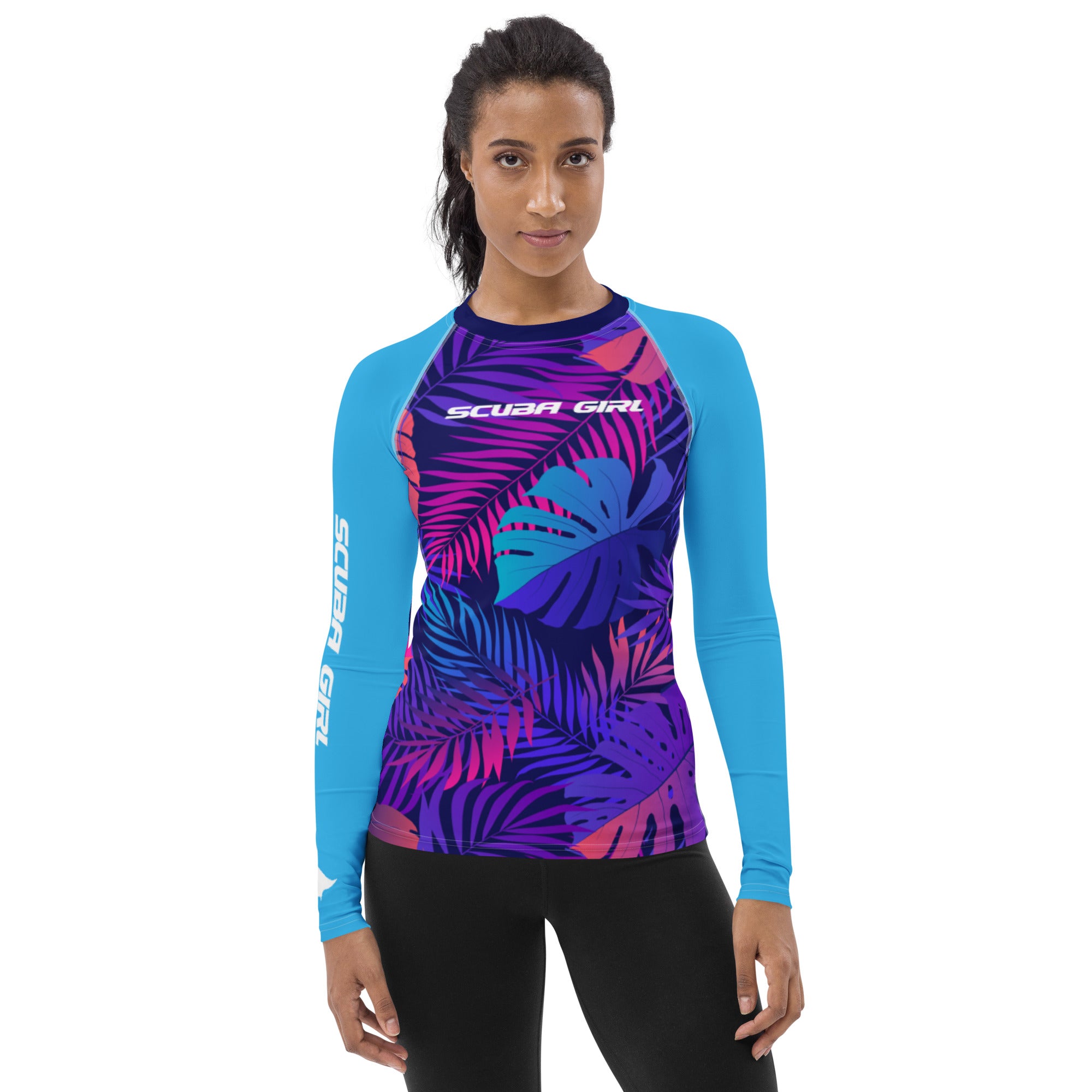 Women's Rash Guard - Turbo (Tropical Leaves)