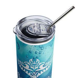 Stainless Steel Tumbler - Tribal Ray (Deep Ocean)