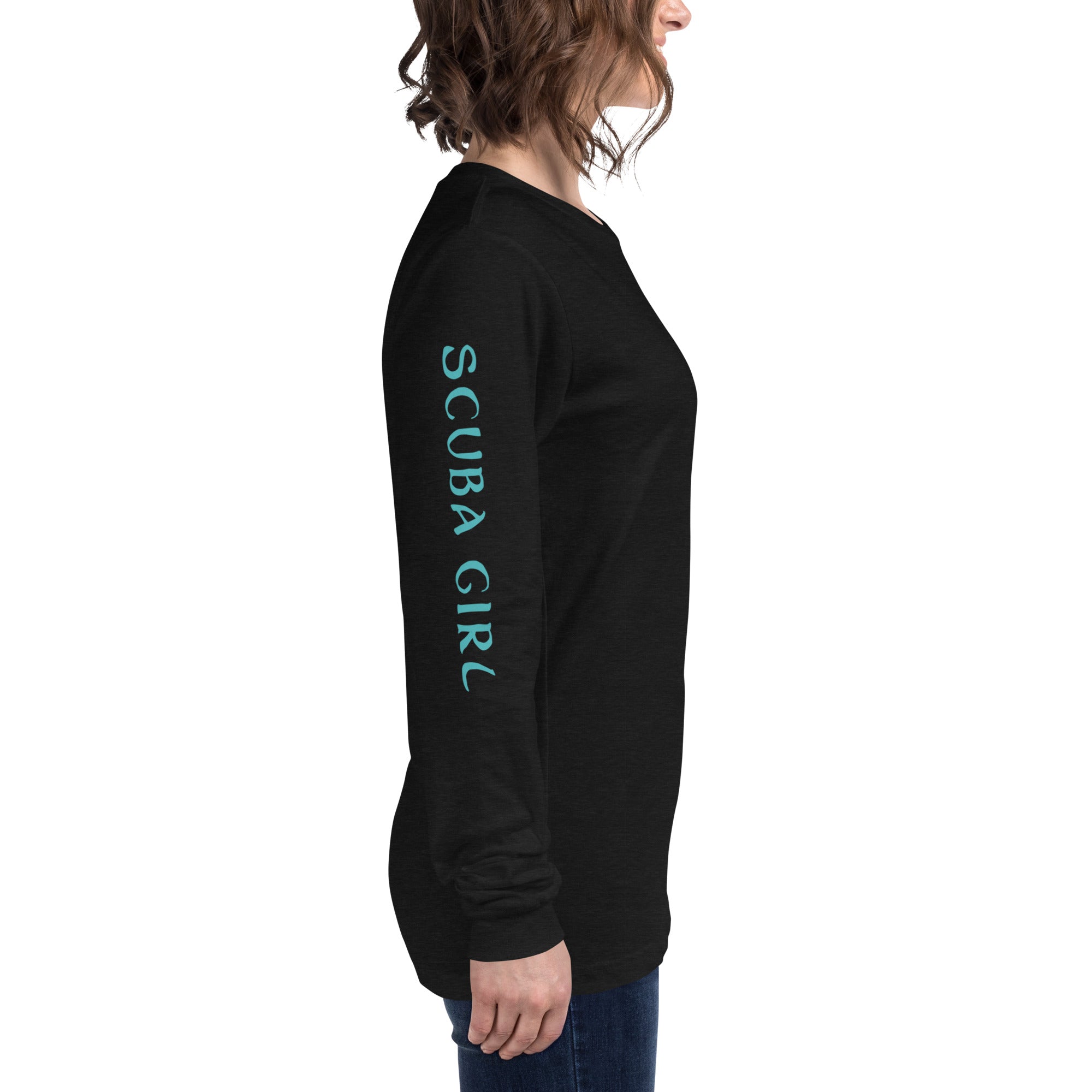 Manta-Ray Long Sleeve Tee (Turquoise Logo)